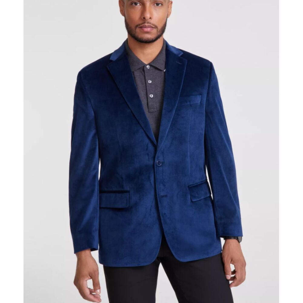 Alfani Blazer Men's Size 36S Blue Velvet Two Button Formal Tailored NWT